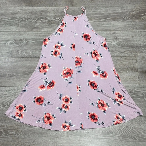 Forever 21+ Lavender Floral Sleeveless Swing Dress 1X - Picture 10 of 13